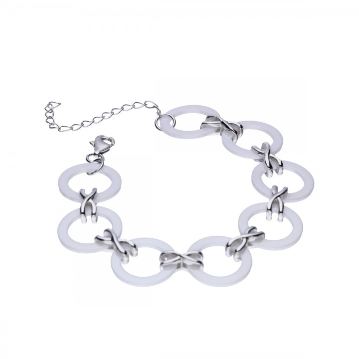 B049A BRANSOLETKA białe kółka