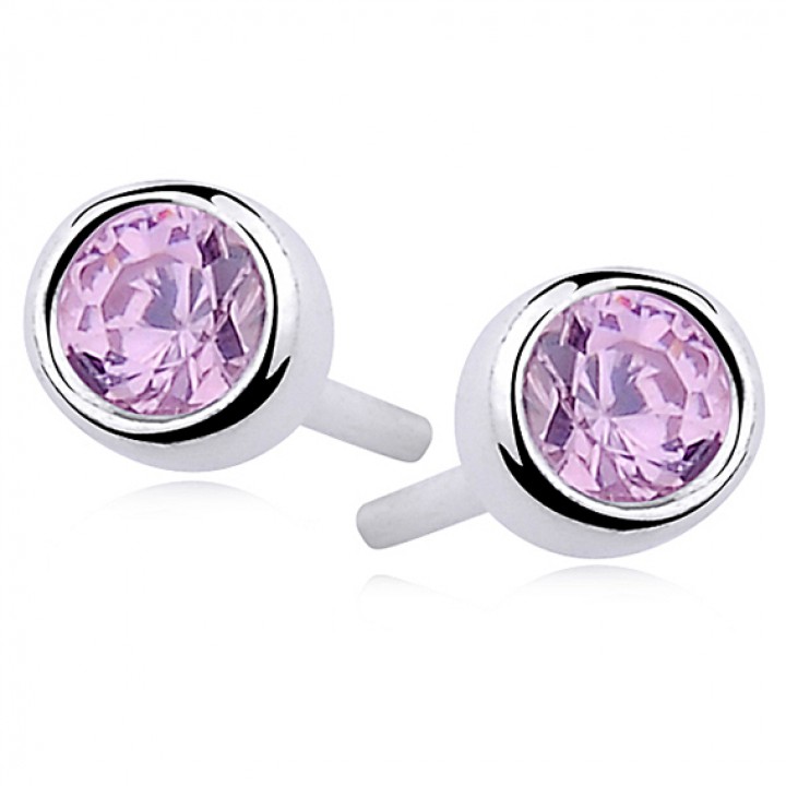 K233L KOLCZYKI różowa kropka