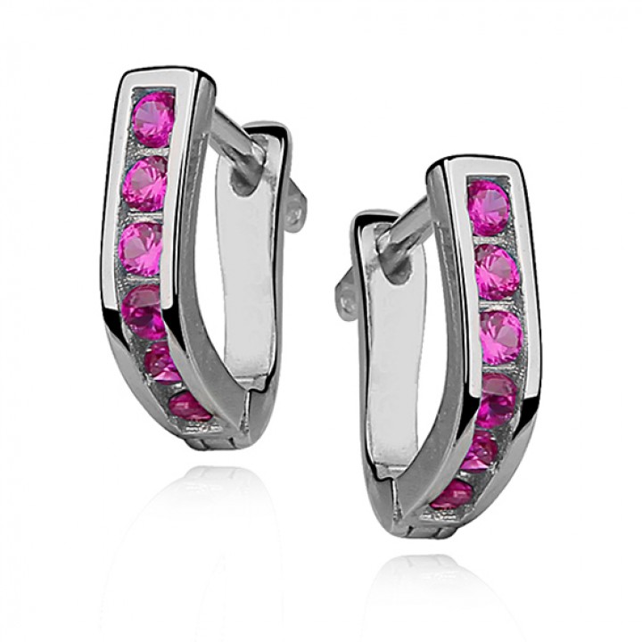 K250L KOLCZYKI podkówki ciemnoróżowe