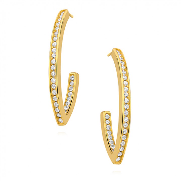 K307L KOLCZYKI ZŁOCONE z cyrkoniami