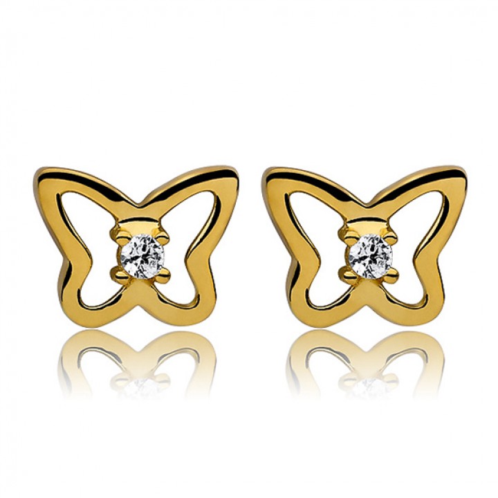 K299L KOLCZYKI ZŁOCONE motylek