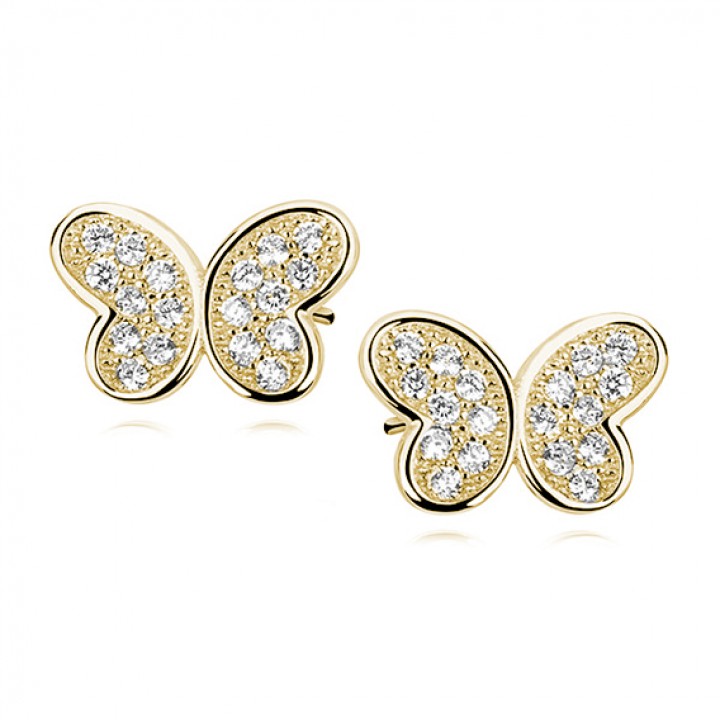 K316L KOLCZYKI ZŁOCONE motyl