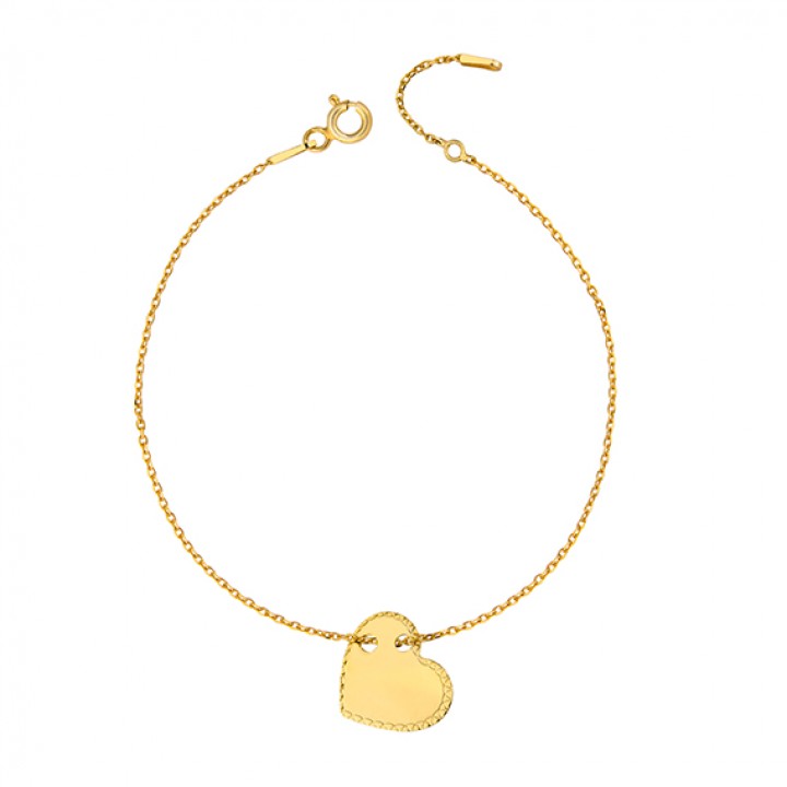 B193L BRANSOLETKA ZŁOCONA serce