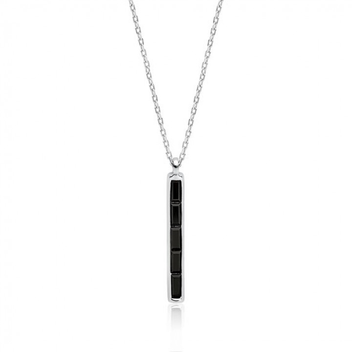 N182L NASZYJNIK czarny prostokąt