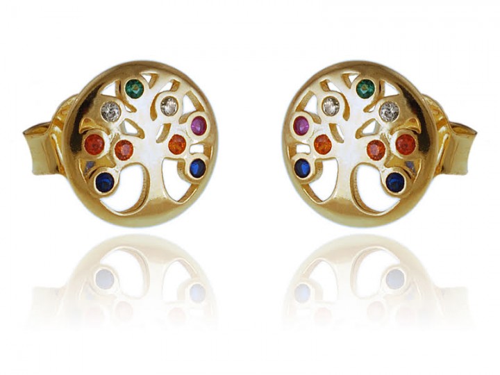 K633F KOLCZYKI ZŁOCONE drzewo