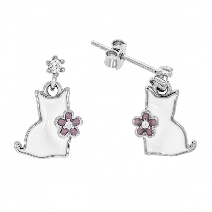 K593T KOLCZYKI biały kot