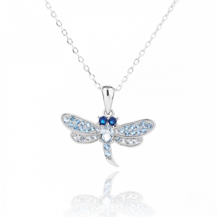 N324T NASZYJNIK niebieska ważka