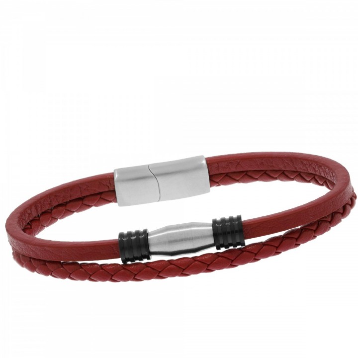 B437T BRANSOLETKA MĘSKA  czerwona