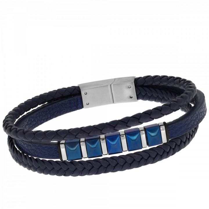 B438T BRANSOLETKA MĘSKA  niebieska