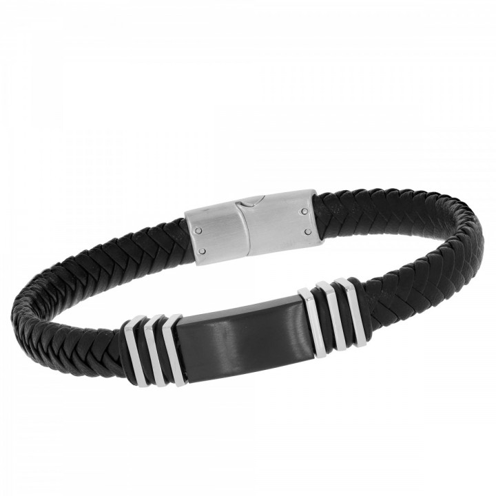 B443T BRANSOLETKA MĘSKA czarna