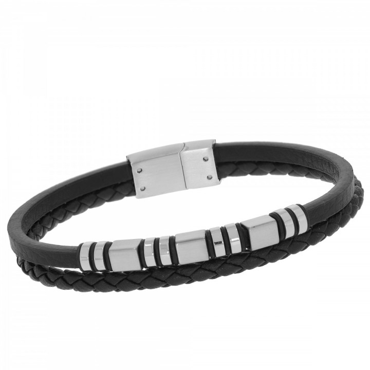 B444T BRANSOLETKA MĘSKA czarna