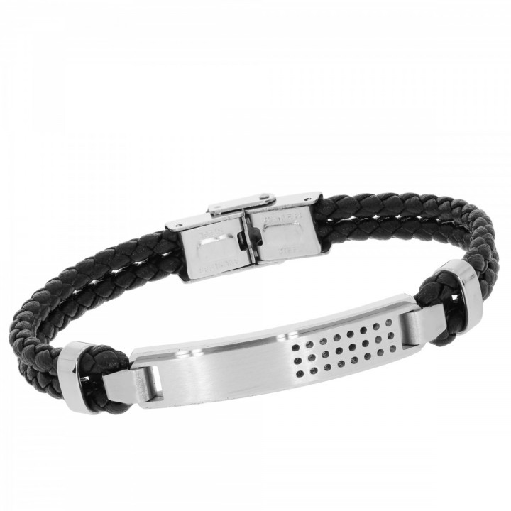 B445T BRANSOLETKA MĘSKA czarna