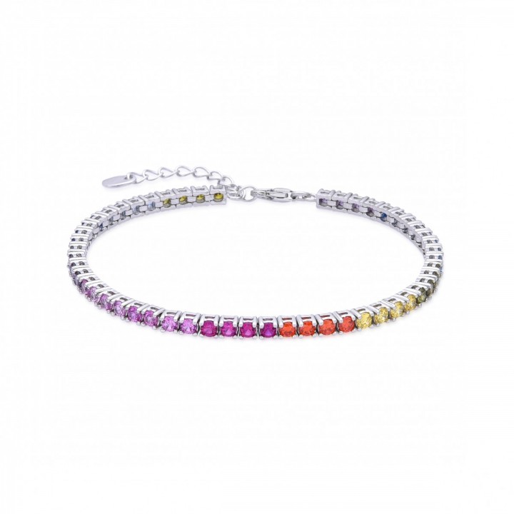 B446T BRANSOLETKA tenisowa kostka multikolor