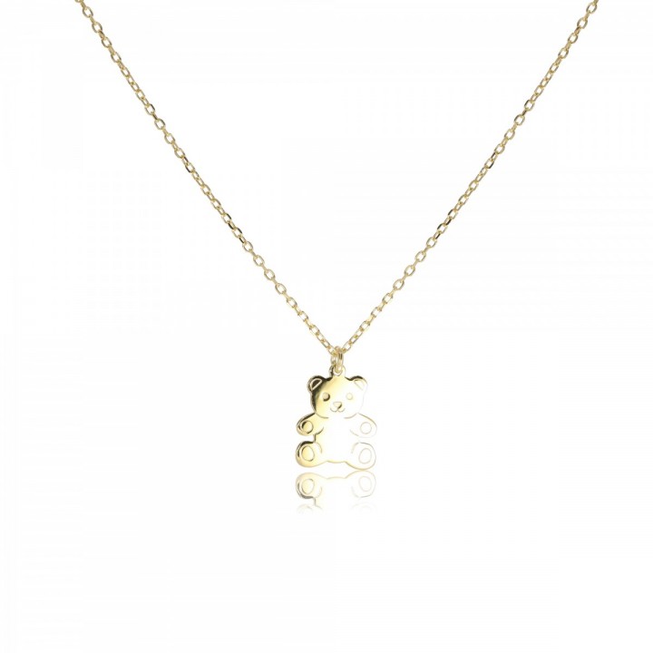 N328T NASZYJNIK ZŁOCONY miś