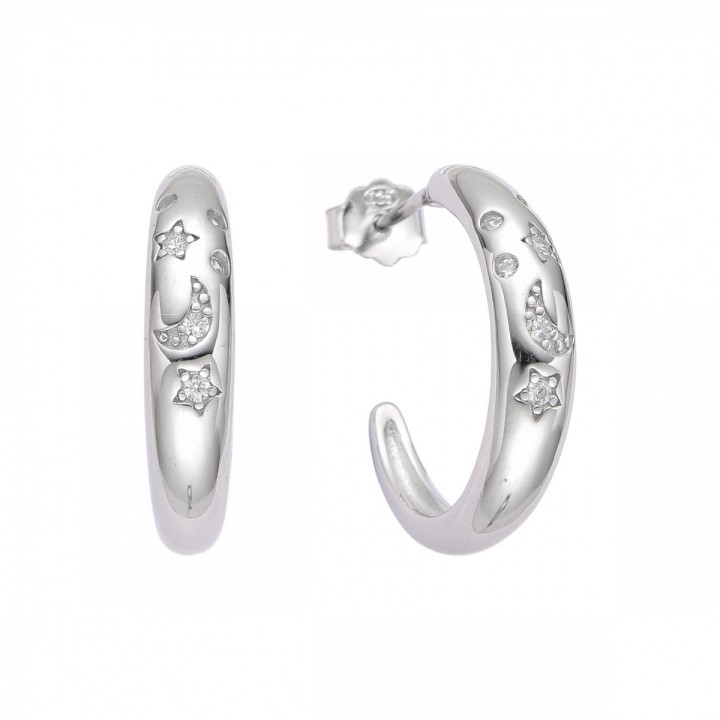 K852T KOLCZYKI kreole gwiazdki i księżyc